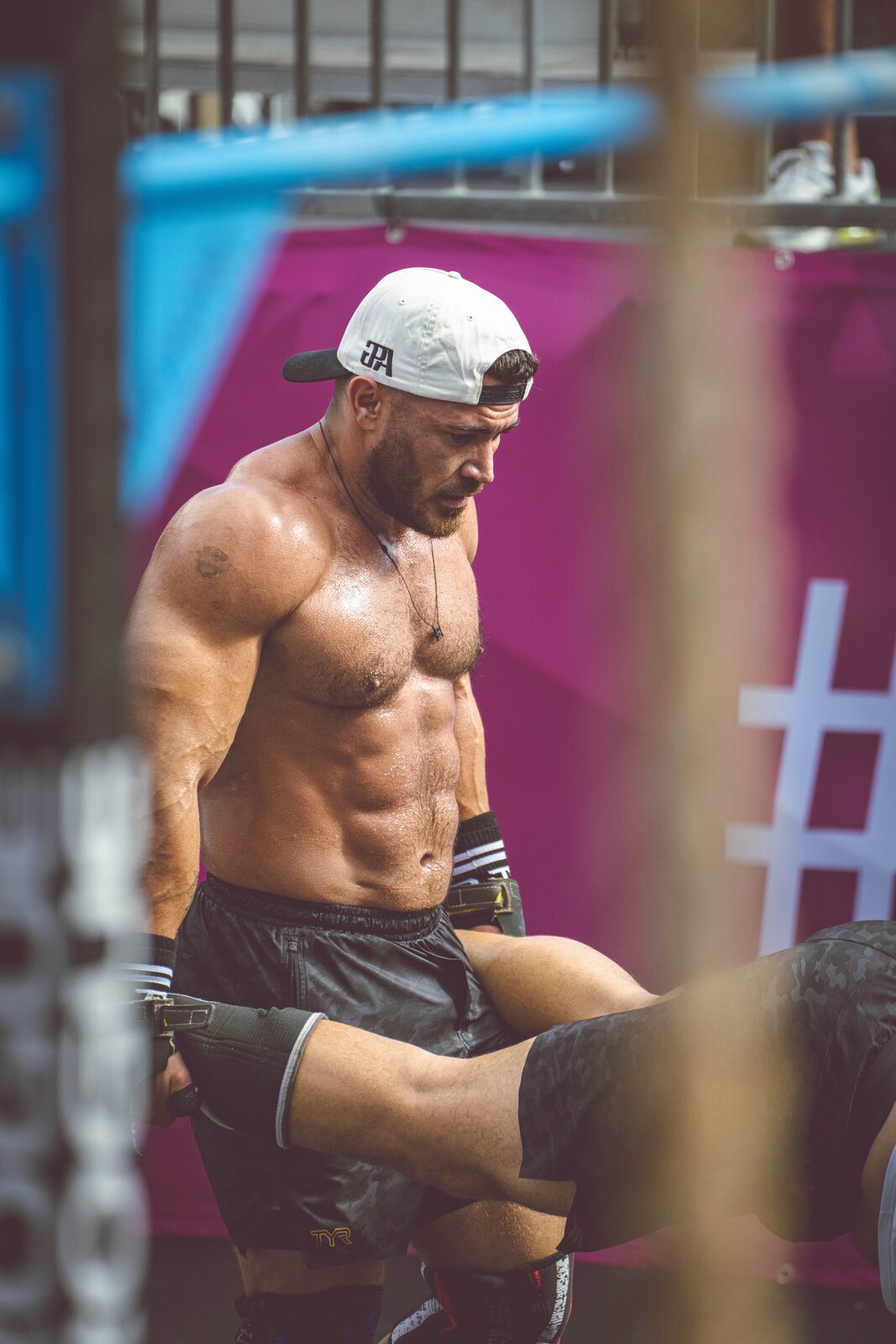 Vinny training on the rig