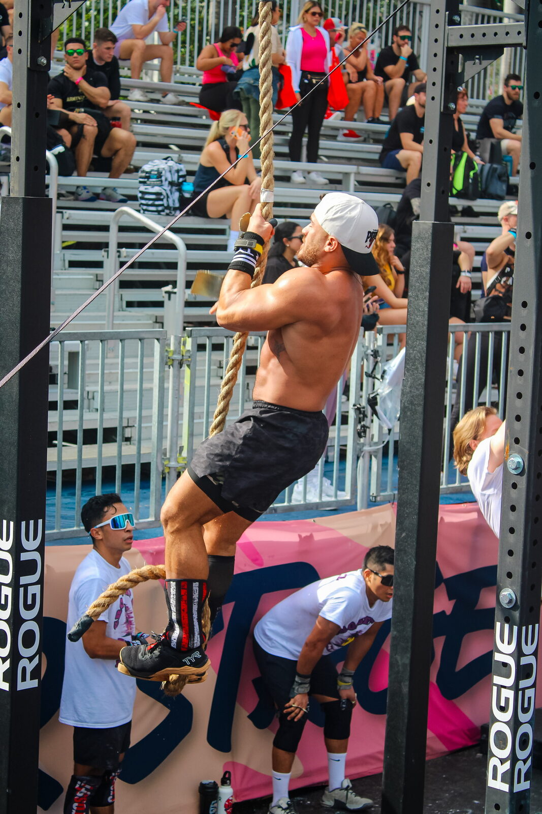 Vinny on the rope climb